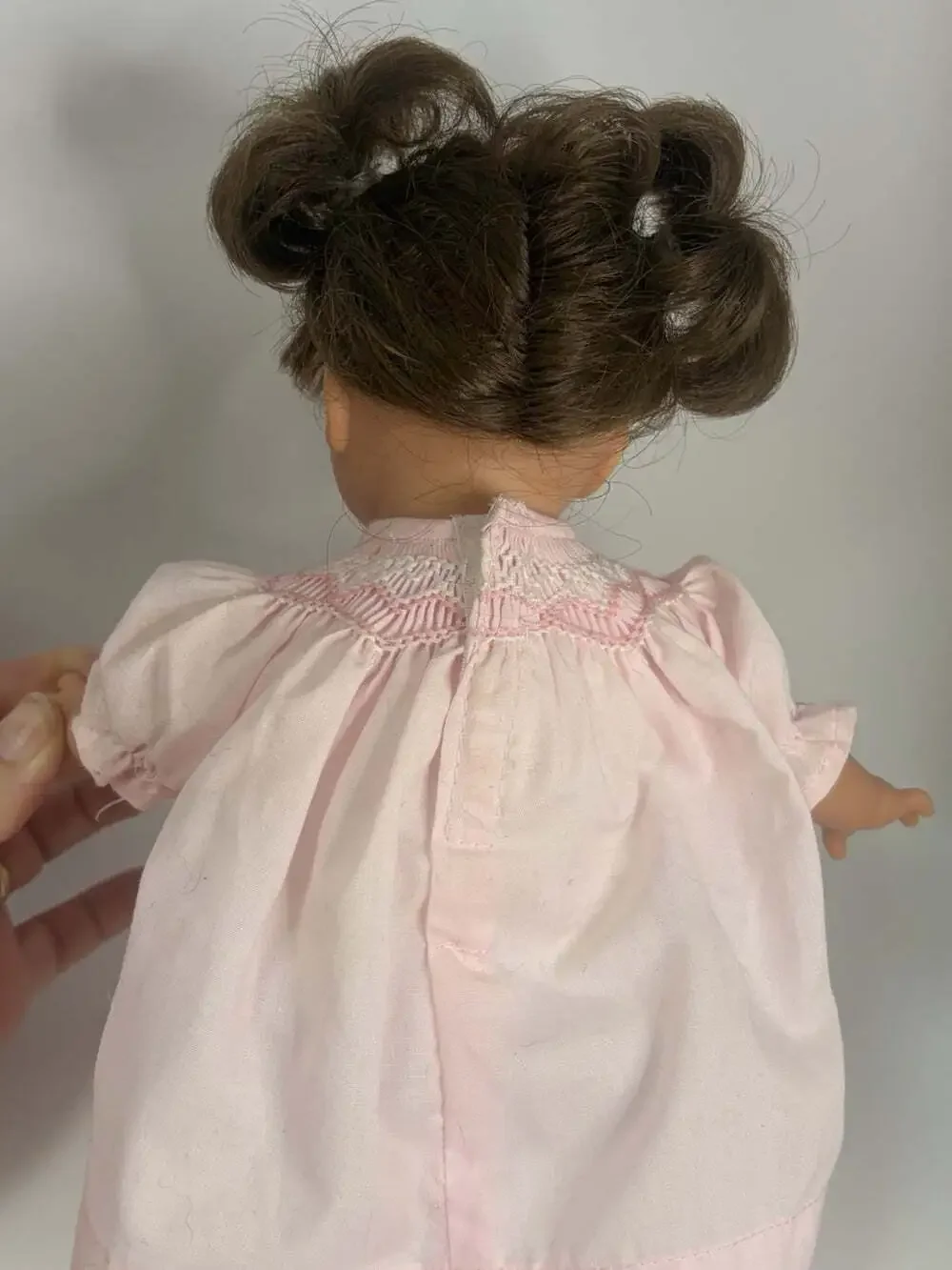 Rosalina Doll Pink Dress 10” Bella Brunette Brown Eyes Embroidered Dress